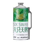 六只天鹅精选大桶装原浆精酿啤酒 六只天鹅拉格 2L 1桶 （绿三八口）
