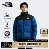 北面（The North Face）1996Nuptse高蓬鹅绒羽绒服ICON潮牌情侣款经典美版尺码|3C8D F1T/蓝色 L /180（建议150-170斤）