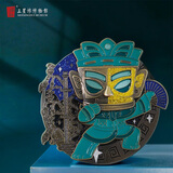 三星堆博物馆文创周边新款创意大立人金属磁吸磁贴装饰变脸面具吐火冰箱贴礼物纪念品礼品精美高级发光冰箱贴 大立人变脸金属（可滑动）