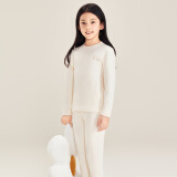 FAMILY BY GB好孩子儿童早秋季套中大男女孩装棉莫代尔宝宝学生家居服睡衣新款 开司米米色 120 加大一码拍
