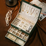 范爷家轻奢大容量带锁首饰收纳盒项链耳环手表黄金3层饰品盒新年礼物