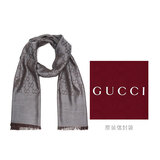 GUCCI 古驰 Gucci围巾 女士双G印花羊毛围巾 拿铁灰 165904 3G646 1264