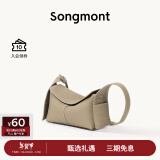 Songmont挂耳系列屋檐包mini设计师款头层牛皮通勤斜挎hobo包新年礼物 风衣灰 预售10天