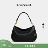 蔻驰（COACH）CARY系列女士经典标志斜挎包复古单肩包女包 B4/黑色