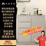 美家美居茶吧机全自动实木茶吧机一体柜饮水机家用高端客厅用2025年新款现代储物餐边柜制冷热恒温语音实木下置式 两门语音茶吧机（绅士灰） 冷热型