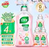 好爸爸内衣内裤洗衣液 天然植物基 宝宝亲肤洗衣露 有效去除血渍尿渍 【内衣专用】950g*1瓶+80g*3瓶