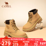 骆驼（CAMEL）【远行】女鞋工装靴英伦短靴大黄靴马丁靴女 L23W076044 土黄 40