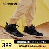 斯凯奇（Skechers）男靴休闲工装靴男士马丁靴保暖雪地靴运动增高鞋 65731 黑色/BLK 41