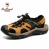 西域骆驼凉鞋男夏季透气沙滩鞋防滑软底登山旅游户外运动休闲溯溪凉拖鞋 黄色 39