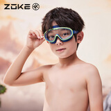 洲克（ZOKE）儿童大框平光泳镜高清防雾防水专业游泳眼镜619502106-12