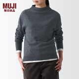 无印良品 MUJI 女式 牦牛绒混羊毛 高圆领毛衣女款春秋长袖针织衫BAC22A1A 炭灰色 S (155/80A)