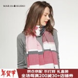 玛丽亚·古琦（MARJA KURKI）羊毛围巾女冬季 礼盒装保暖披肩围巾两用 千鸟格围脖女礼物 红色