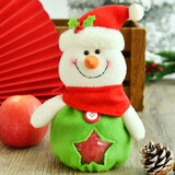 新新精艺 圣诞节苹果袋礼物平安夜儿童糖果礼物袋圣诞装饰品雪人绿色款