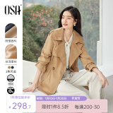 欧莎（OSA）高端大气短款风衣早春装女2025年新款收腰流行小个子外套 卡其色A M