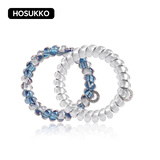 HOSUKKO电话线发圈头绳皮筋发饰发绳手环手绳缤纷系列 溪流银瀑L 2个