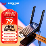 COMFASTWiFi6免驱动USB无线网卡蓝牙5.3二合一外置高增益双天线 台式机笔记本电脑WiFi接收发射器 CF-943F