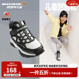 Skechers斯凯奇儿童绒绒靴男女童冬季防滑儿童加绒运动鞋中帮棉靴302527L 鞋口加绒/白色/黑色/WBK 32