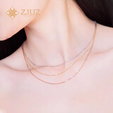 ZJUZ18K金项链素链女士彩金玫瑰金项链锁骨链黄金项链颈链O字链送女友 18K黄金项链 45CM