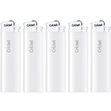 草蜢（CRICKET）打火机 原装进口一次性广告定制白色老式滑轮 白罩白机带logo 0支 【组合装】草蜢铁盒+纯白logo5支