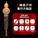 竹林丰葫芦丝乐器C调降B调成人自学专业演奏小学生儿童初学练习民乐吹奏 【紫竹】C调铜套款+皮盒+礼包