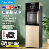 FILTERMAN饮水机压缩机制冷立式冷热办公家用防尘双门 304不锈钢冷热胆新款 金色 新款标准储藏 W1938数显 压缩机制冷带门把手带儿童锁夜视