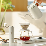 泰摩进阶手冲咖啡壶套装 磨豆机温控壶咖啡器具男女生礼物生日礼盒 进阶型套装-【栗子Xlite|哑光白】