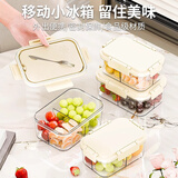 佳立方水果保鲜盒外出便携户外野餐露营办公食品级移动小冰箱密封便当盒