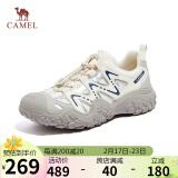 骆驼（CAMEL）溯溪鞋男撞色拼接绑带户外鞋 L14S469663 米白/灰/深蓝(男款) 43