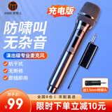 好牧人U段万能无线麦克风 家庭ktv户外音响演讲舞台主持直播唱歌K歌声卡卡拉OK专业会议充电话筒 专业无线话筒(一拖一) 充电版|1200mAh电池