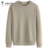 与狼共舞【通勤】刺绣卫衣男圆领2025春季新款宽松套头男装休闲上衣3037 卡其701- 3007 L /175