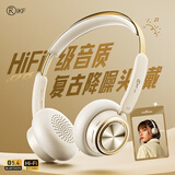 iKF R5 复古主动降噪头戴式无线蓝牙耳机美拉德时尚数码穿搭神器hifi音质空间音效2025新款 雅典白