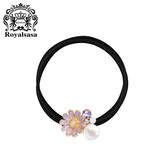 Royal sasa新年礼物发饰发圈手工皮筋头花头花朵发绳盘发头绳扎马尾