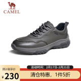 骆驼（CAMEL）牛皮舒适商务休闲健步户外男士皮鞋 G13A831121 卡其 41