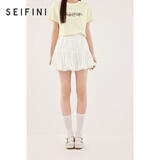 诗凡黎（‘S EIFINI）【芭蕾风蓬蓬裙】诗凡黎蕾丝拼接半身裙2024春新款木耳边蛋糕裙女 本白色 M