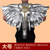 悦吉祥大象挂件欧式客厅玄关动物头壁挂复古墙壁酒吧墙面装饰品象头墙饰 051银色大号（尺寸36*32*12cm）