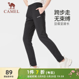 骆驼（CAMEL）直筒运动裤女子休闲针织卫裤长裤 CB2225L0783 黑色 M