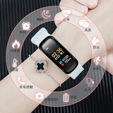 华智文华（HUAZWE）手机适用智能手表来电提醒为男女多功能运动防水心率 尊贵白色实时计步+心率血压消息