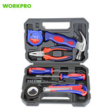 万克宝（WORKPRO）9件工具套装家用常备便携工具箱套装水电工木工维修五金工具组套