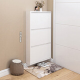 毕威尔12-15cm极窄超薄鞋柜 家用门口入户玄关落地一体靠墙楼道收纳鞋架 【12cm】白色600宽三层 整装发货-升级加厚