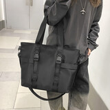 法德陆 斜挎包男款大容量托特包可装16寸电脑休闲出行轻便通勤包手提包男 heimi2585黑色小号