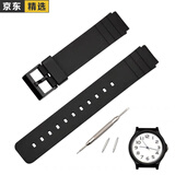 添赋适用casio卡西欧树脂橡胶硅胶手表带MQ-24/71/76/58/59/98/104表链配件替换手表MW-59表带 黑色【送工具】 16mm