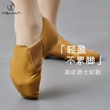 铁箭（TIEJIAN）舞蹈鞋女真皮爵士舞鞋软底室内成人芭蕾舞练功形体鞋男教师鞋 棕色 37