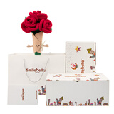 SMILE BELLA英国手捧花束玩偶圣诞情人节玫瑰花毛绒玩具婚礼送女友生日礼物女 玫瑰花束【礼盒装】 站高28cm