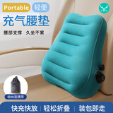易旅（Etravel）充气腰枕便携按压式护腰神器旅行腰靠办公坐垫汽车背枕 孔雀蓝