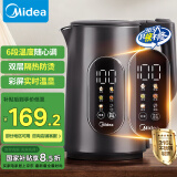 美的（Midea）电热水壶烧水壶316L不锈钢热水壶 1.7升恒温电水壶彩屏触控保温水壶SHE1750