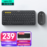 罗技（Logitech）时尚系列K380蓝牙键盘 无线键盘Mac笔记本平板IPAD电脑静音键盘安卓手机多设备超薄便携巧克力按键 黑色-键鼠套装