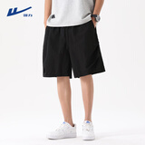 回力（Warrior）短裤男夏季美式工装直筒五分裤子男士潮流运动休闲中裤 黑色 XL