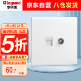 罗格朗（LEGRAND）开关插座 简悦系列陶瓷白色 86型插座 电脑+普通电视插座（六类）