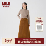 无印良品（MUJI）女式 木棉混 灯芯绒 A字裙 中长款半身裙子女款 美拉德 BE11CC3A 深棕色 S 155/62A