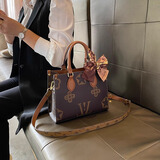 IT MANCLACYK轻奢真皮气质女士手提包包2025韩版新款高级感大容量单肩大包包潮 大花AB面（小号）现货 精美礼盒套装